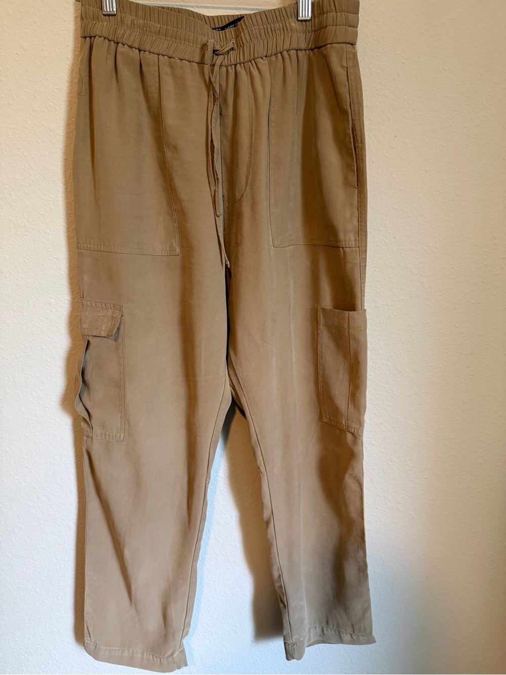Zara Basic Khaki Cargo Utility Jogger Pants Women’s Size M